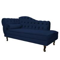 Kit Diva Recamier Diana 185cm Lado Direito e 02 Poltronas Julia Suede Azul Marinho - 3