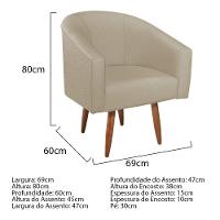 Kit Diva Recamier Heitor 185cm Lado Esquerdo e 02 Poltronas Luiza Suede Bege - 2