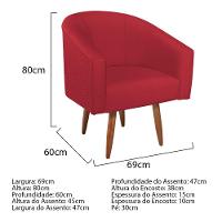 Kit Diva Recamier Heitor 185cm Lado Esquerdo e 02 Poltronas Luiza Suede Vermelho - 2