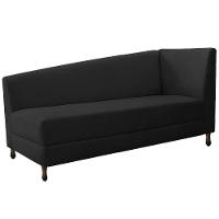 Kit Diva Recamier Heitor 185cm Lado Esquerdo e 02 Poltronas Luiza Suede Preto - 5