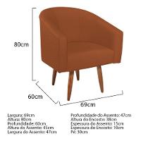 Kit Diva Recamier Heitor 185cm Lado Esquerdo e 02 Poltronas Luiza Suede Terracota - 2