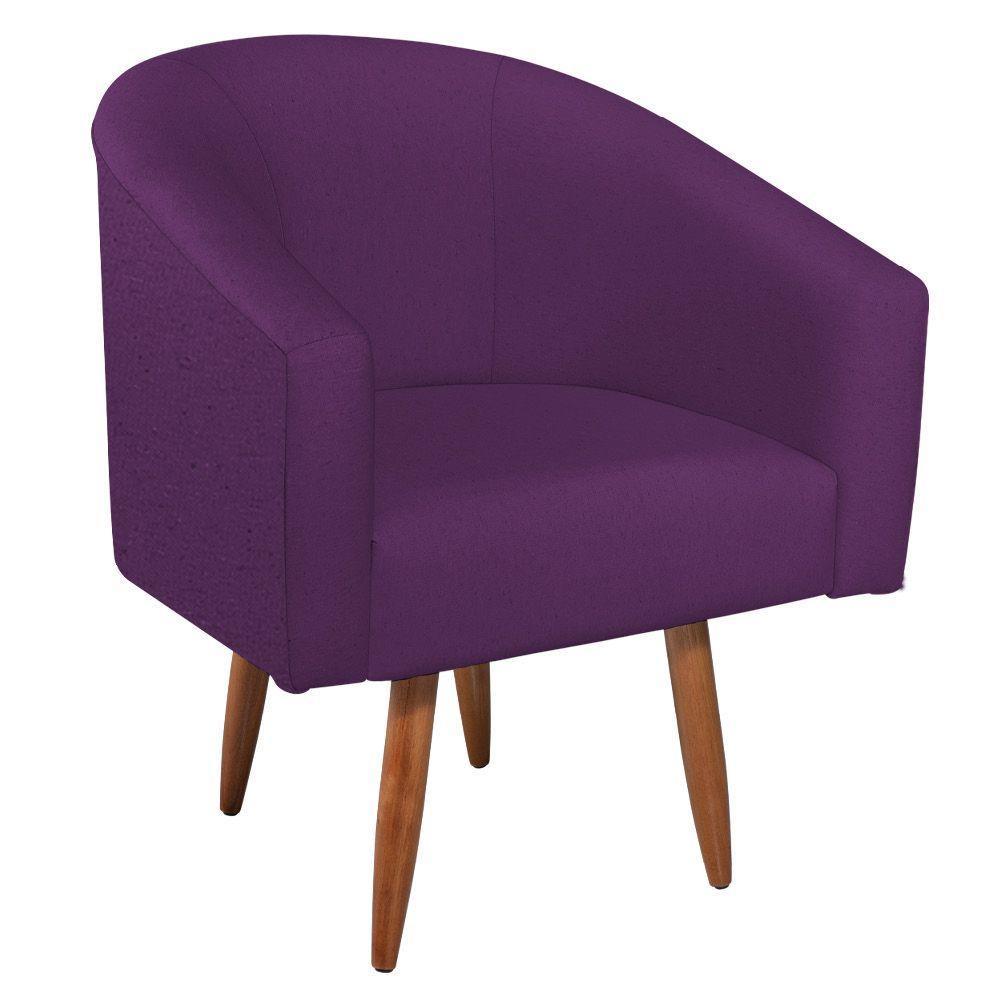 Kit Diva Recamier Heitor 185cm Lado Direito e 02 Poltronas Luiza Suede Roxo - 3