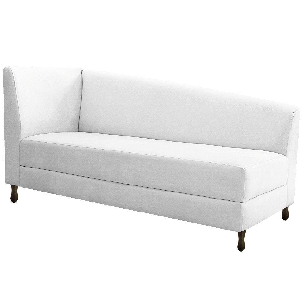 Kit Diva Recamier Heitor 185cm Lado Direito e 02 Poltronas Luiza Suede Branco - 5