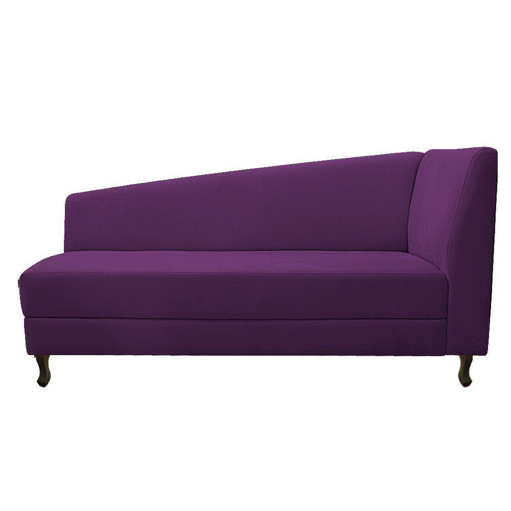 Kit Diva Recamier Heitor 160cm Lado Esquerdo e 02 Poltronas Luiza Suede Roxo - 7