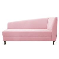 Kit Diva Recamier Heitor 160cm Lado Esquerdo e 02 Poltronas Luiza Suede Rosa Bebê - 7