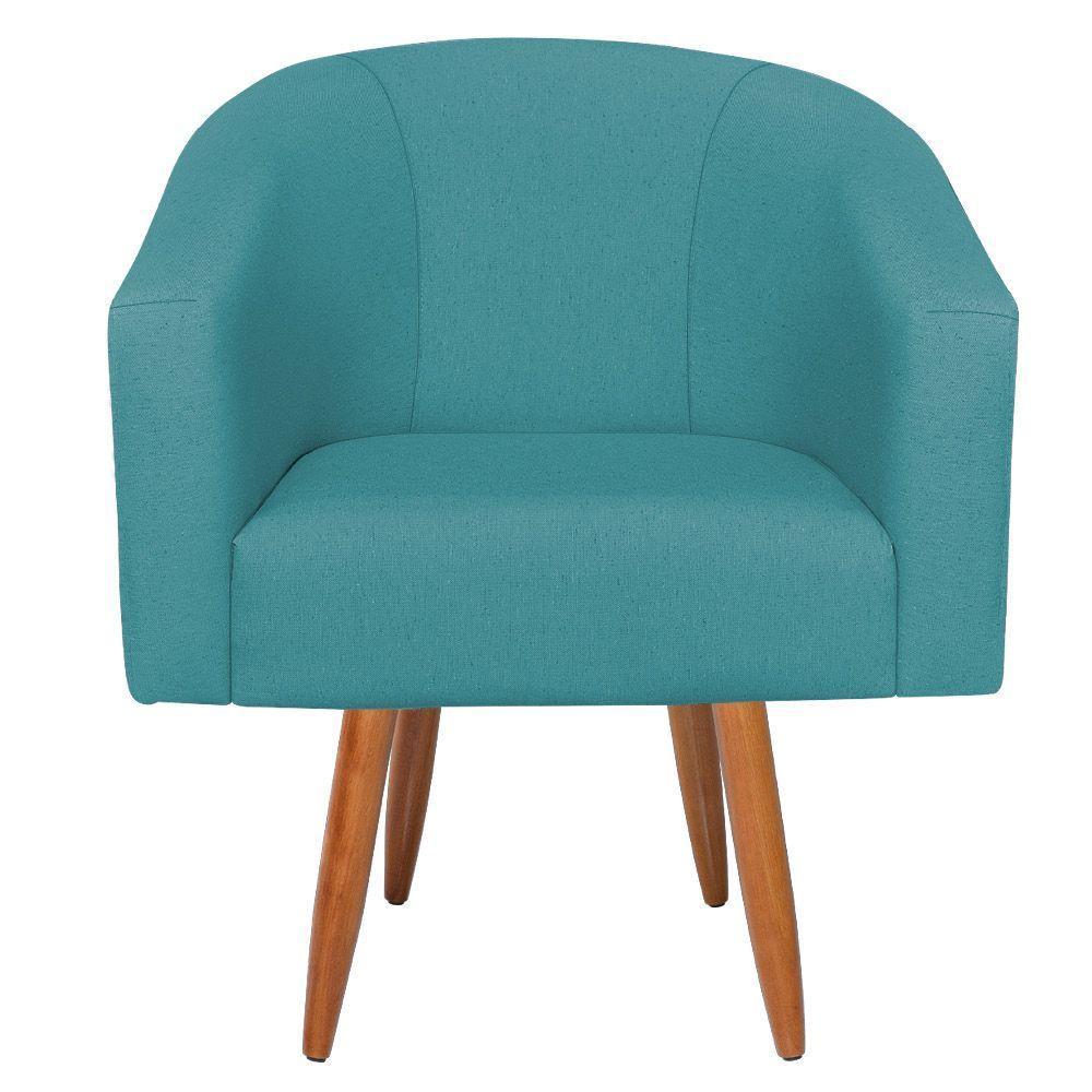 Kit Diva Recamier Heitor 160cm Lado Esquerdo e 02 Poltronas Luiza Suede Azul Turquesa - 6