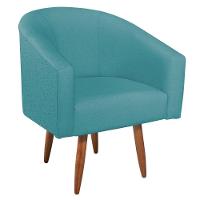 Kit Diva Recamier Heitor 185cm Lado Direito e 02 Poltronas Luiza Suede Azul Turquesa