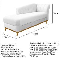 Kit Diva Recamier Vanessa 140Cm Lado Esquerdo E 02 Poltronas Laura Suede Cor Branco - 5