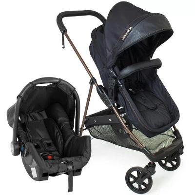 Travel System Galzerano Carrinho De Bebê Napoli 1449 Preto E Cobre