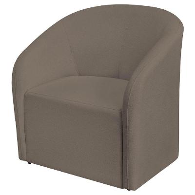 Poltrona Luxo Escritório Sala Decorativa Luiza Max Suede Marrom