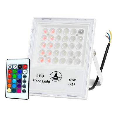 Refletor Led Holofote Externo 50w Rgb 16 Cores Ip67 Bivolt 127/220v Branco Rgb