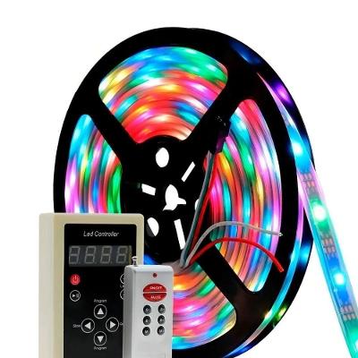 Fita Led 5m Digital Rgb Com Controle 133 Efeitos Proteção Ip67