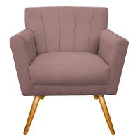 Kit Diva Recamier Vanessa 140Cm Lado Esquerdo E 02 Poltronas Laura Linho Cor Rosê - 5