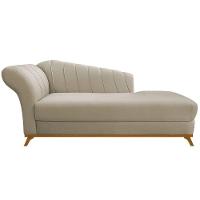 Kit Diva Recamier Vanessa 140Cm Lado Direito E 02 Poltronas Laura Suede Cor Bege - 7