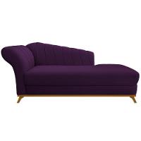 Kit Diva Recamier Vanessa 140Cm Lado Direito E 02 Poltronas Laura Suede Cor Roxo - 7