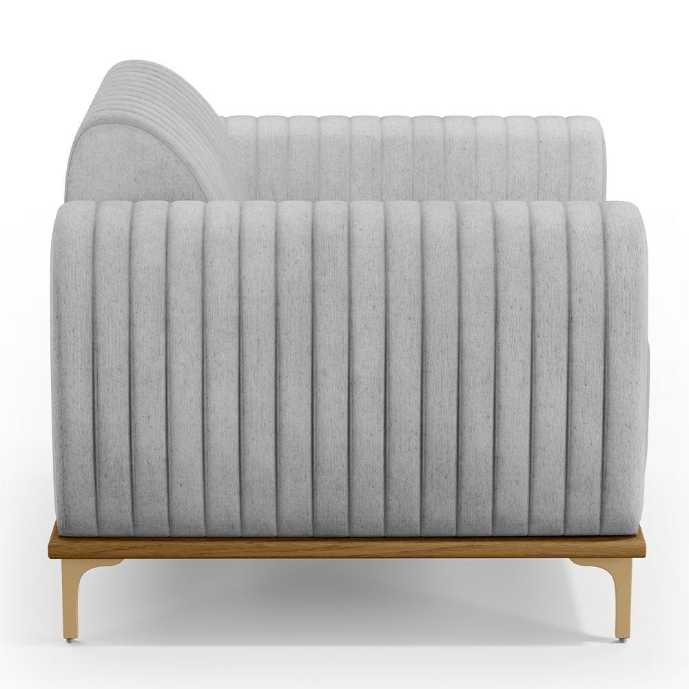 Kit Sofá 3 Lugares 180Cm Com 2 Poltronas Molino Cinza D-315 - 5