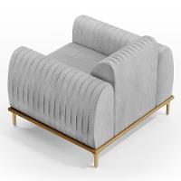 Kit Sofá 3 Lugares 180Cm Com 2 Poltronas Molino Cinza D-315