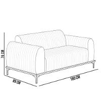 Kit Sofá 3 Lugares 180Cm Com 2 Poltronas Cinza Escuro C-416 - 12