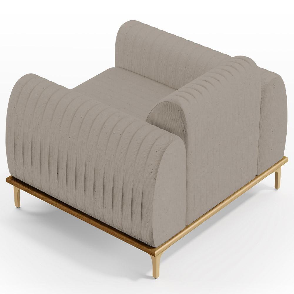 Kit Sofá 2 Lugares 150Cm Com 2 Poltronas Molino Bege C-107 - 3