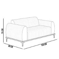 Kit Sofá 2 Lugares 150Cm Com 2 Poltronas Molino Cru C-443 - 7