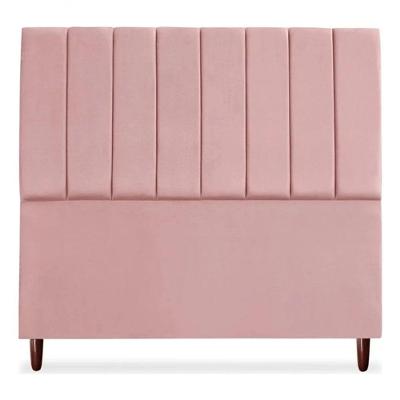 Cabeceira De Cama Box Carla Casal 140 Cm Tecido Veludo Rosa Eli Móveis E Decoração