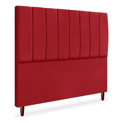 Cabeceira De Cama Box Carla Casal 140 Cm Tecido Suede Vermelho Eli Móveis E Decoração