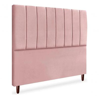 Cabeceira De Cama Box Carla Casal King 195 Cm Suede Rosa Eli Móveis E Decoração
