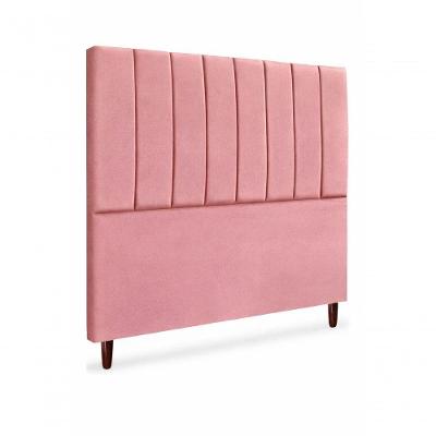Cabeceira De Cama Box Carla Casal 140 Cm Suede Rosa Eli Móveis E Decoração