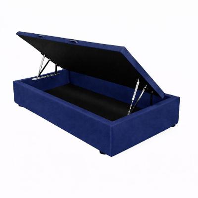 Base De Cama Box Baú Helena Solteiro 88 X 188 Cm Suede Azul Marinho Eli Móveis E Decoração