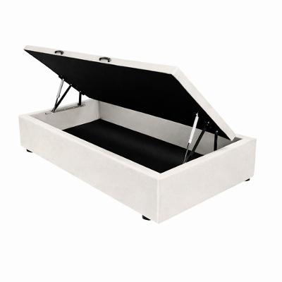 Base De Cama Box Baú Helena Solteiro 88 X 188 Cm Veludo Off White Eli Móveis E Decoração