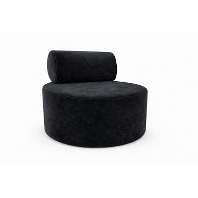 Poltrona Orgânica Decorativa Flora Sofisticada Para Sala E Recepção Suede Preto Eli Móveis E Decoração