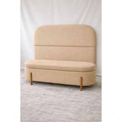 Kit Atenas Cabeceira De Cama Box Orgânica E Recamier Calçadeira Baú Casal 140 Cm Suede Bege Eli Móveis E Decoração