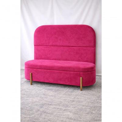 Kit Atenas Cabeceira De Cama Box Orgânica E Recamier Calçadeira Baú Casal 140 Cm Suede Rosa Pink Eli Móveis E Decoração