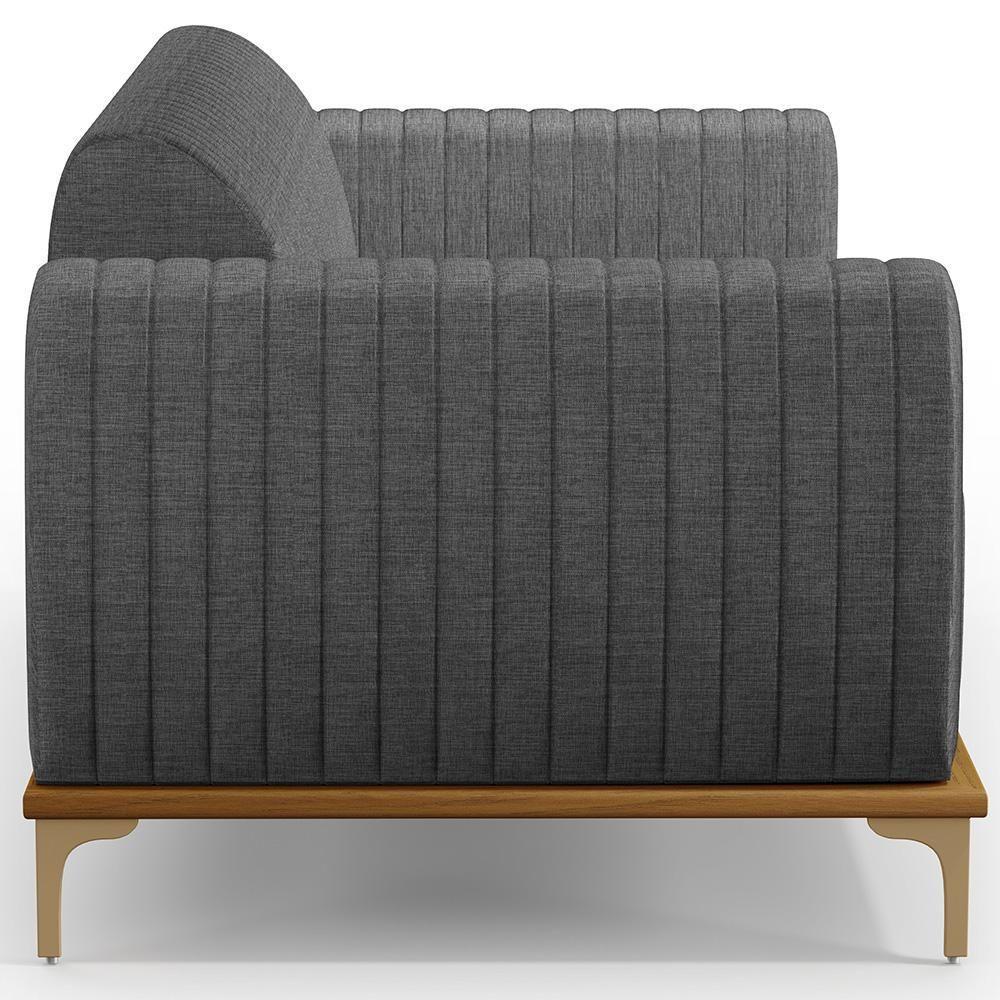 Kit Sofá 2 Lugares 150Cm Com Poltrona Cinza Escuro C-416 - 4