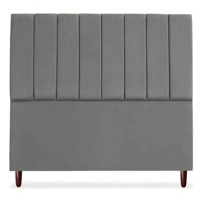 Cabeceira De Cama Box Carla Casal Queen 160 Cm Suede Grafite Eli Móveis E Decoração
