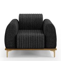 Kit Sofá 2 Lugares 150Cm Com 2 Poltronas Molino Chumbo D-465 - 6