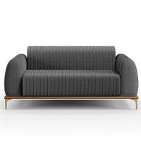 Kit Sofá 2 Lugares 150Cm Com 2 Poltronas Cinza Escuro C-416 - 9