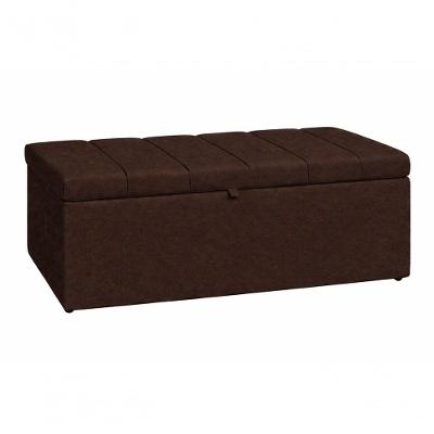 Recamier Calçadeira Baú Carla Para Quarto Cama Queen 160 Cm Suede Marrom Eli Móveis E Decoração