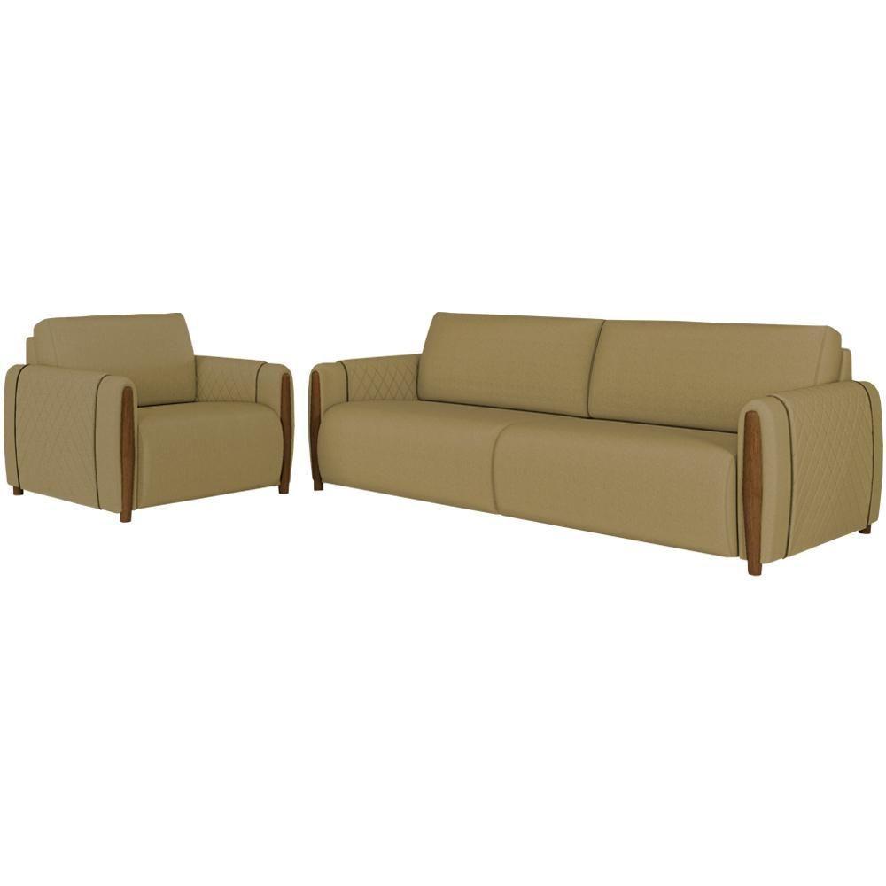 Kit Sofa 223 Cm E Poltrona Decorativa Encanto Linho Tce 1025 Moll Tce 1025 - 1