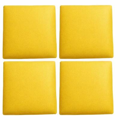 Assento Estofado Para Banquetas E Cadeiras Em Corino Premium 4 Unidades amarelo