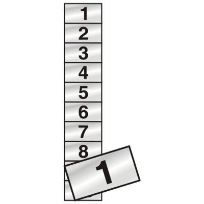 10 Placas de Alumínio Autoadesiva 5x2.5cm Numeral 1 A 10 100 Ct Sinalize Placa Alum.num.01 A 10