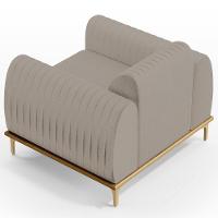 Kit Sofá 3 Lugares 210Cm Com Poltrona Molino Bege C-107 - 3