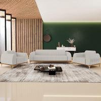 Kit Sofá 3 Lugares 210Cm Com 2 Poltronas Molino Cru C-443 - 8