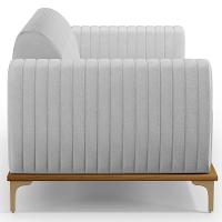 Kit Sofá 3 Lugares 210Cm Com 2 Poltronas Molino Cinza D-315