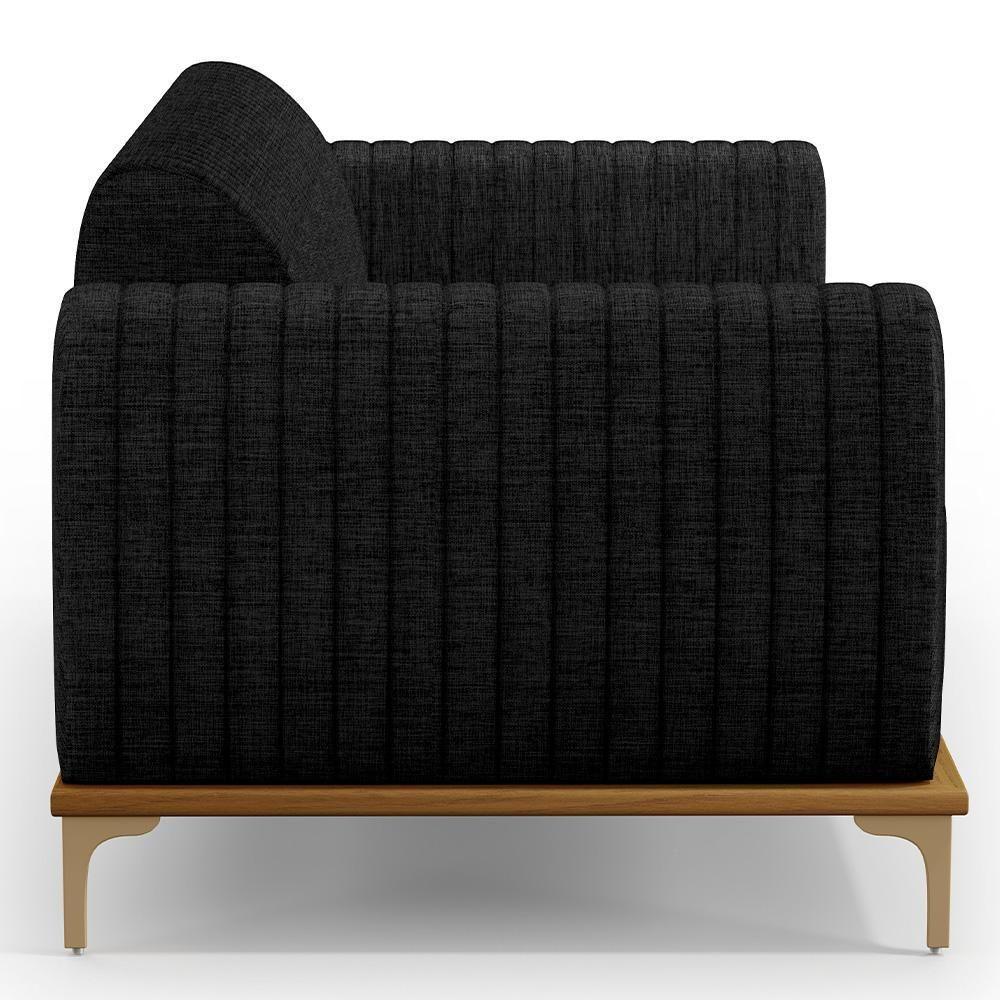 Kit Sofá 3 Lugares 210Cm Com 2 Poltronas Molino Chumbo D-465 - 5