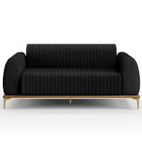 Kit Sofá 3 Lugares 210Cm Com 2 Poltronas Molino Chumbo D-465 - 6