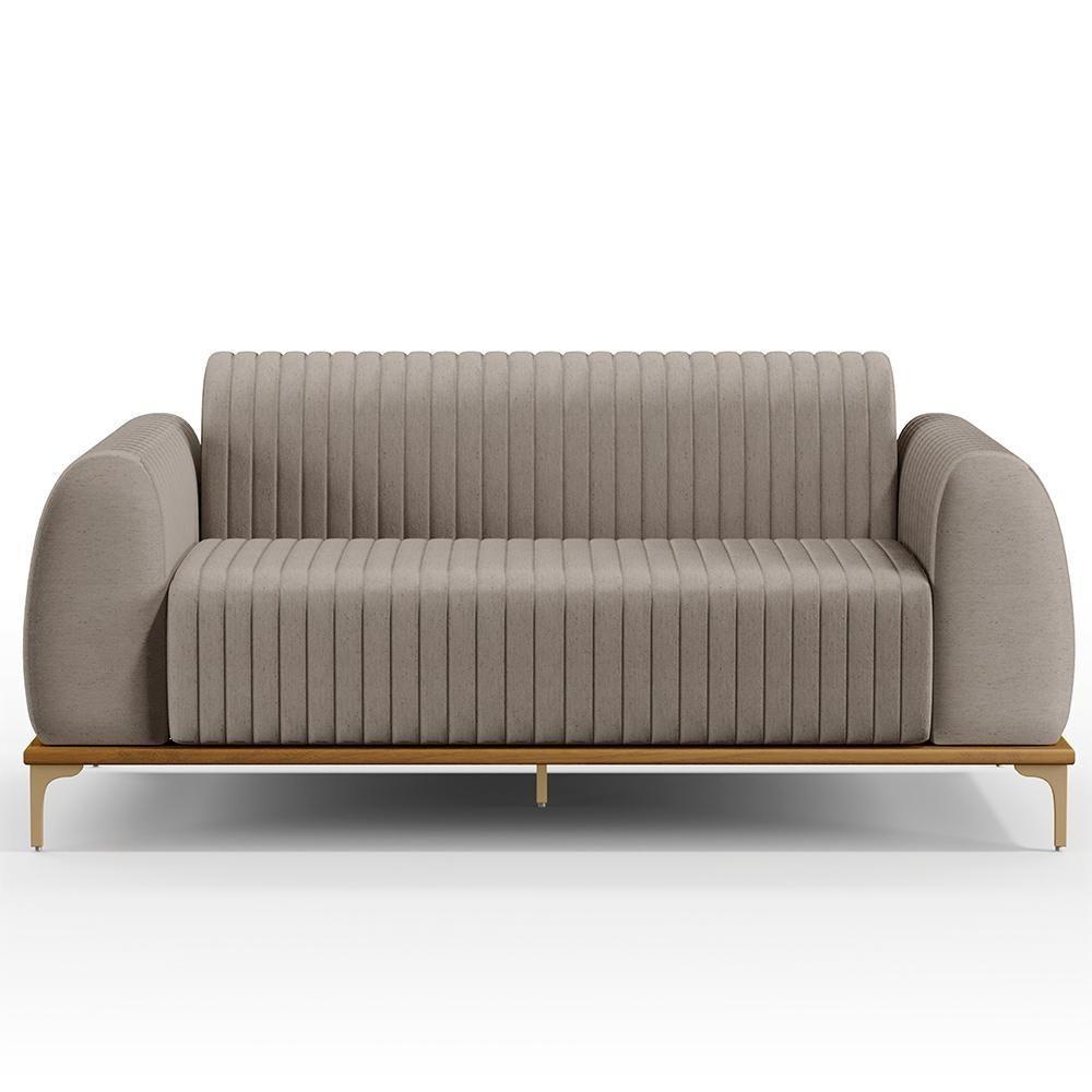 Kit Sofá 3 Lugares 210Cm Com 2 Poltronas Molino Bege C-107 - 8