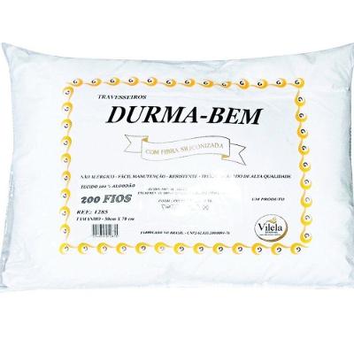 Travesseiro Durma Bem 70x50 Cm Percal 200 Fios 1 Peça 100% Algodão - Branco