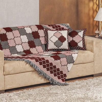 Xale Decorativo Turin Com Franja 1,60m X 1,40m Jacquard 1 Peça 58% Algodão 42% Poliéster - Marrocos Compose