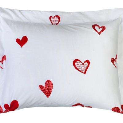 Porta Travesseiro Decorativo Desire Estampado 1 Peça Percal 200 Fios 100% Algodão - Estampa Love